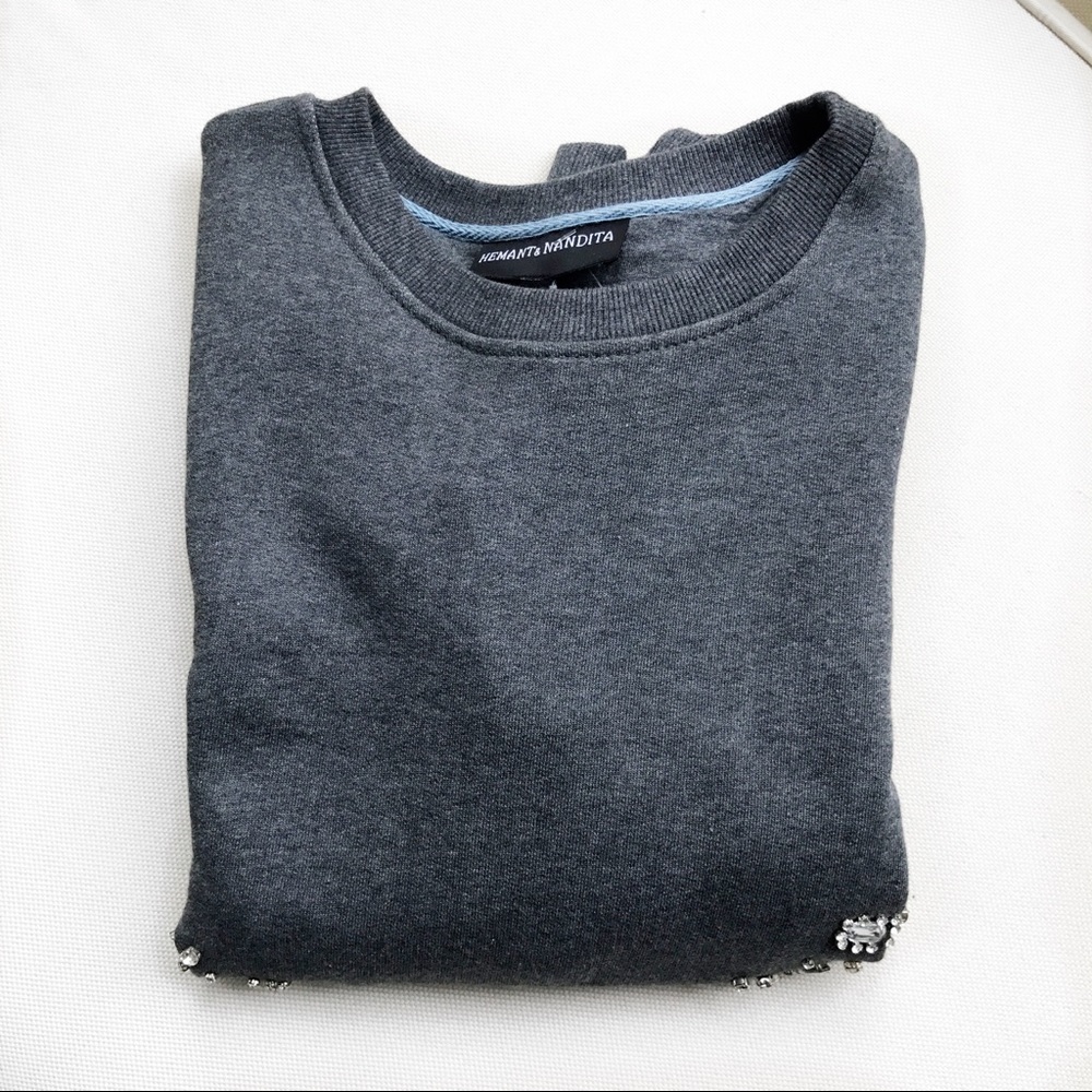 Hemant & Nandita Embellishments Grey Sweatshirt  - Picture 3 of 7